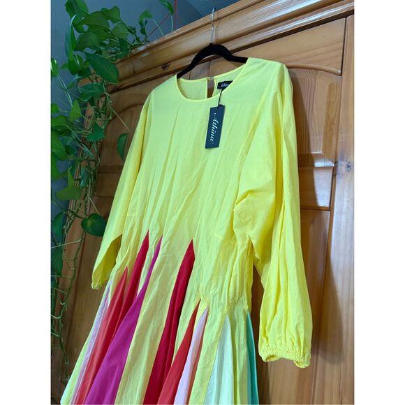 Athina Mini Rainbow Flowy Dress NWT Size Medium - Picture 4 of 13